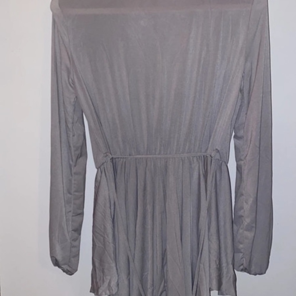 Grey long sleeve blouse